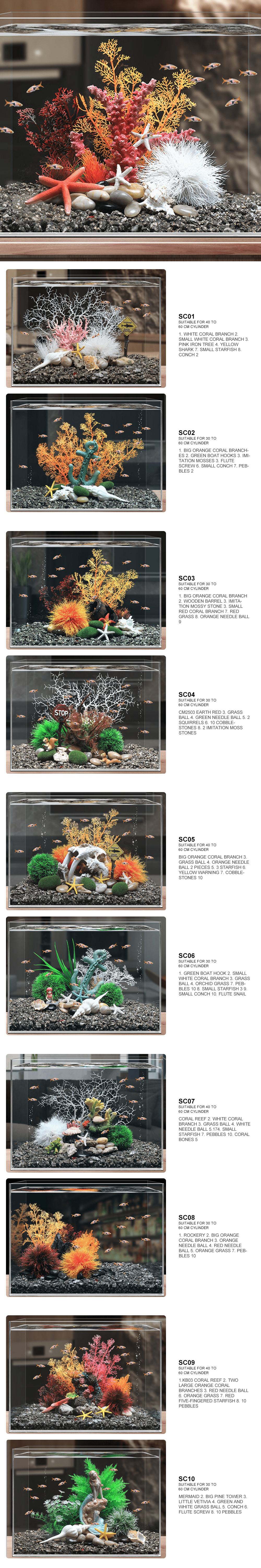 Aquarium decor set factory  第1张