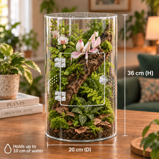 Wholesale Clear Acrylic Cylindrical Terrarium – Ø20 × H36 cm